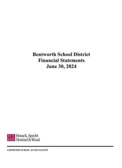 Bentworth School District ACFR Cover
