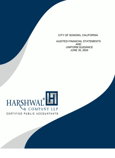 City of Sonora ACFR Cover