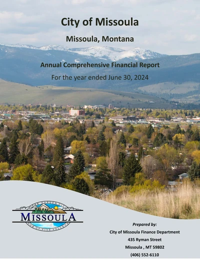 City of Missoula ACFR Cover