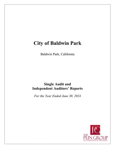 City of Baldwin Park ACFR Cover