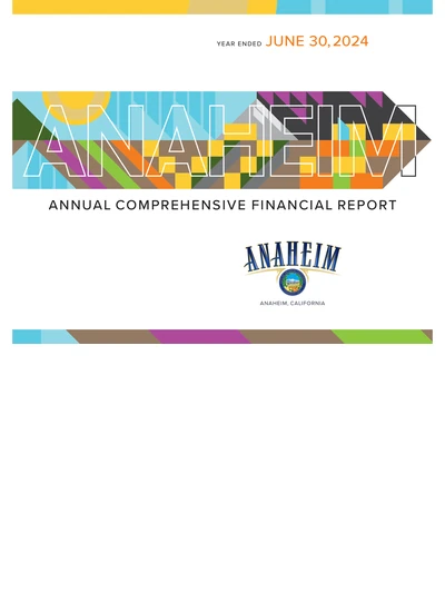 City of Anaheim ACFR Cover