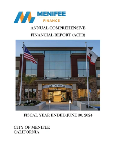 City of Menifee ACFR Cover