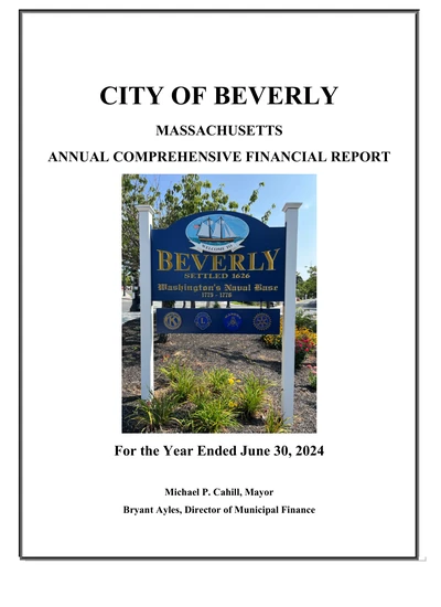 City of Beverly ACFR Cover