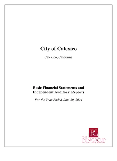 City of Calexico ACFR Cover