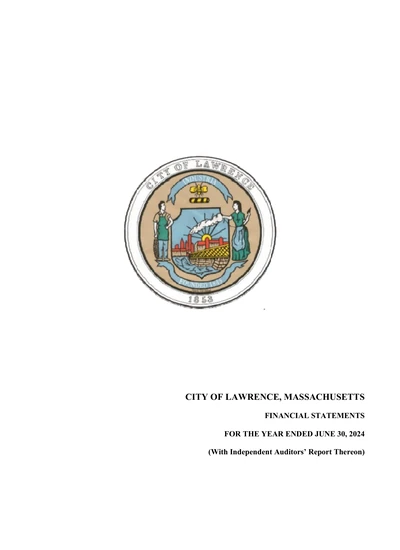 City of Lawrence ACFR Cover