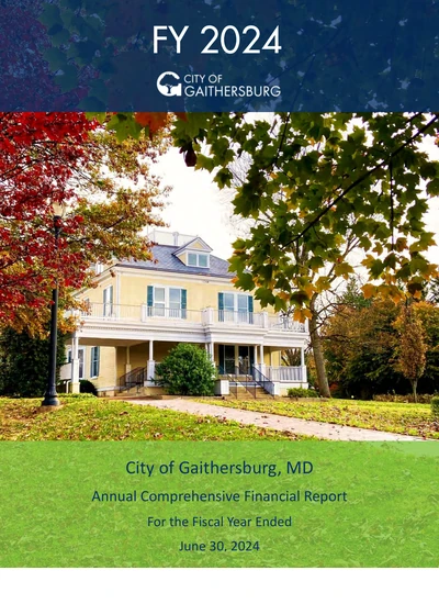 City of Gaithersburg ACFR Cover