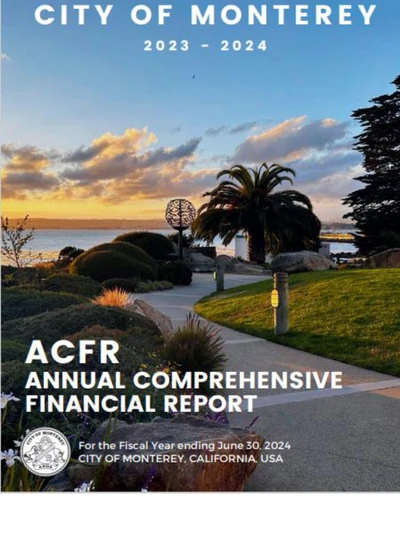 City of Monterey ACFR Cover