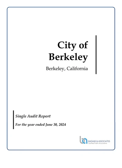 City of Berkeley ACFR Cover