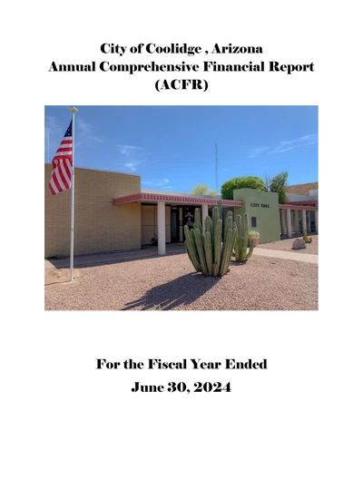 City of Coolidge, Az ACFR Cover
