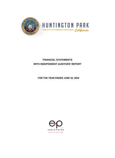 City of Huntington Park ACFR Cover