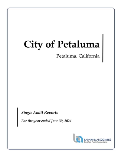 City of Petaluma ACFR Cover