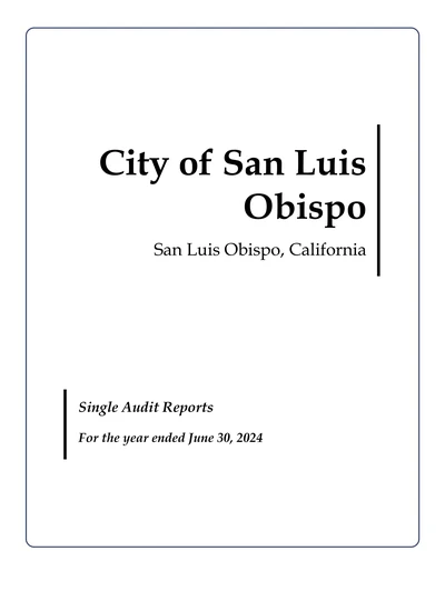 City of San Luis Obispo ACFR Cover