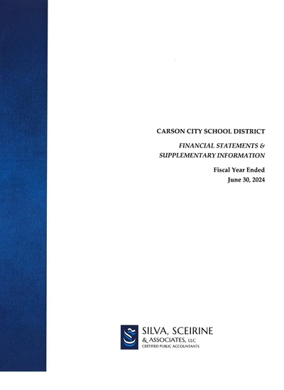 Carson City School District ACFR Cover