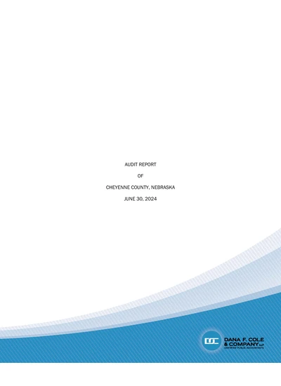 Cheyenne County, Nebraska ACFR Cover