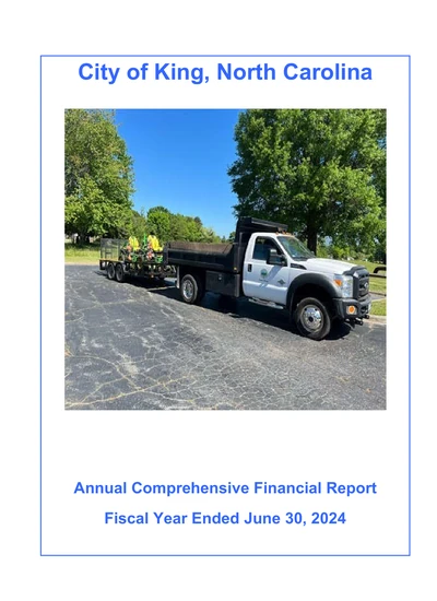 City of King, North Carolina ACFR Cover