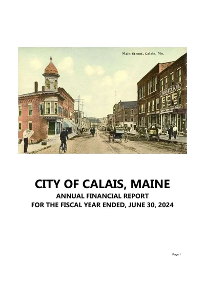 City of Calais ACFR Cover