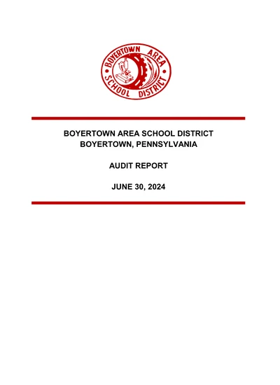 Boyertown Area School District ACFR Cover