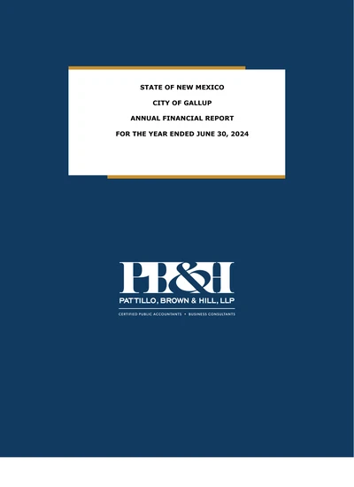 City of Gallup ACFR Cover