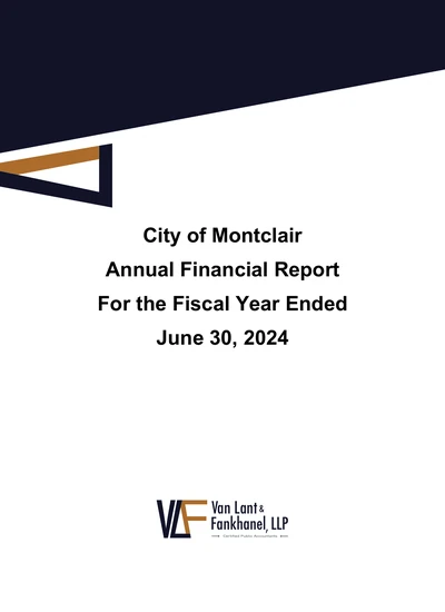 City of Montclair ACFR Cover