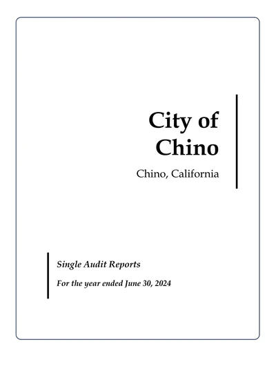 City of Chino ACFR Cover