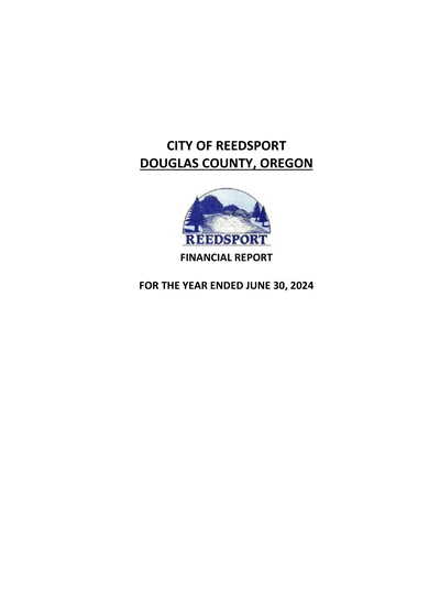 City of Reedsport ACFR Cover