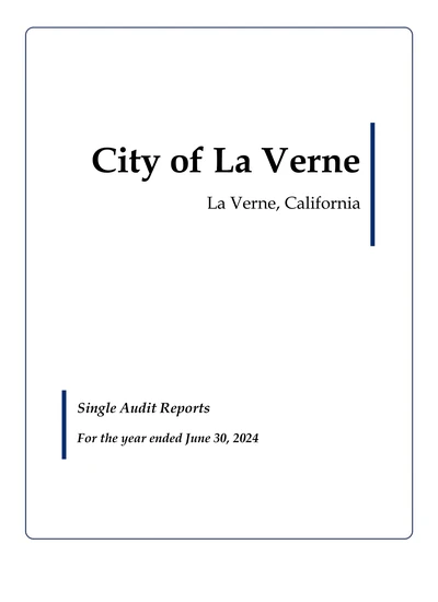 City of La Verne ACFR Cover