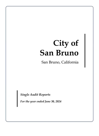 City of San Bruno ACFR Cover