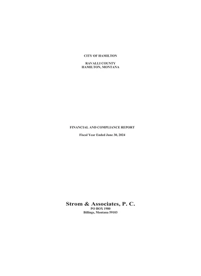 City of Hamilton ACFR Cover