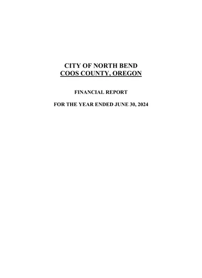 City of North Bend ACFR Cover