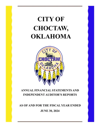 City of Choctaw, Oklahoma ACFR Cover