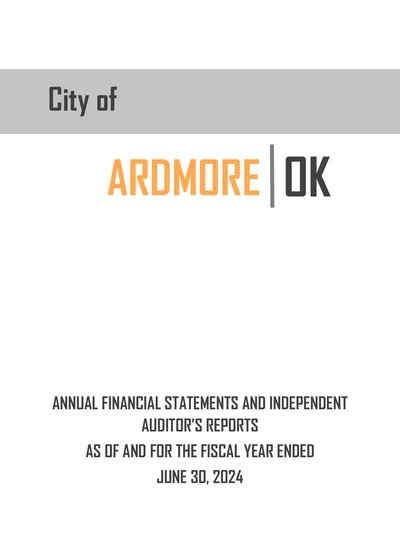 City of Ardmore ACFR Cover
