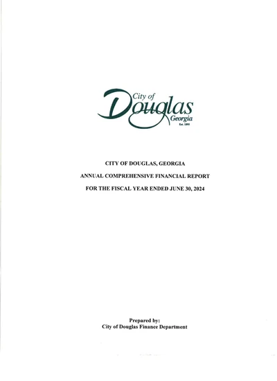 City of Douglas, Georgia ACFR Cover