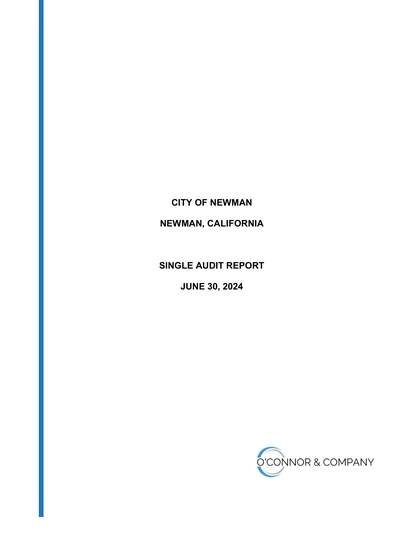 City of Newman ACFR Cover