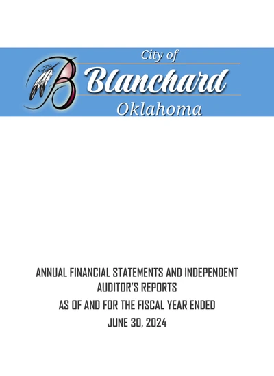 City of Blanchard ACFR Cover