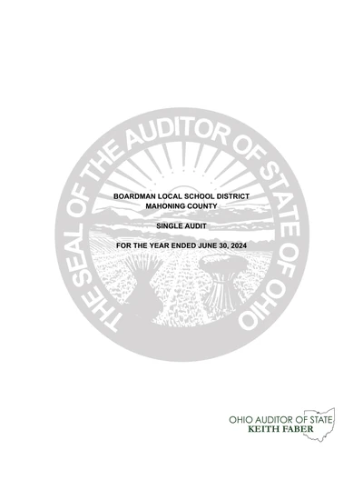 Boardman Local School District ACFR Cover