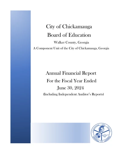 City of Chickamauga Board of Education ACFR Cover