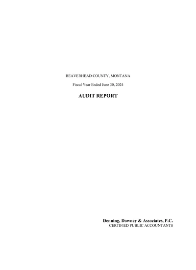 Beaverhead County ACFR Cover