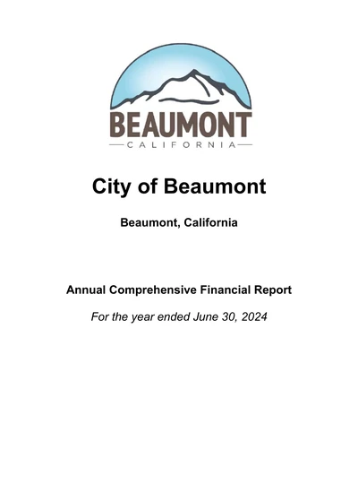 City of Beaumont ACFR Cover