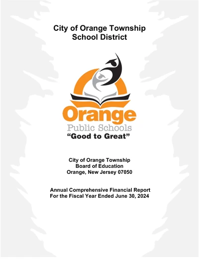 City of Orange Township Public Schools ACFR Cover