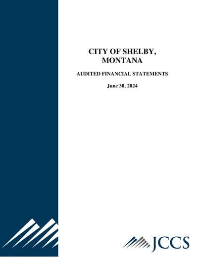 City of Shelby ACFR Cover