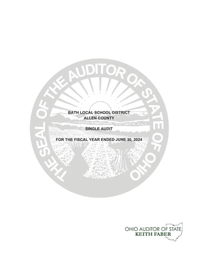 Bath Local School District ACFR Cover