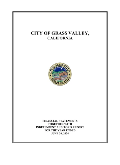 City of Grass Valley ACFR Cover