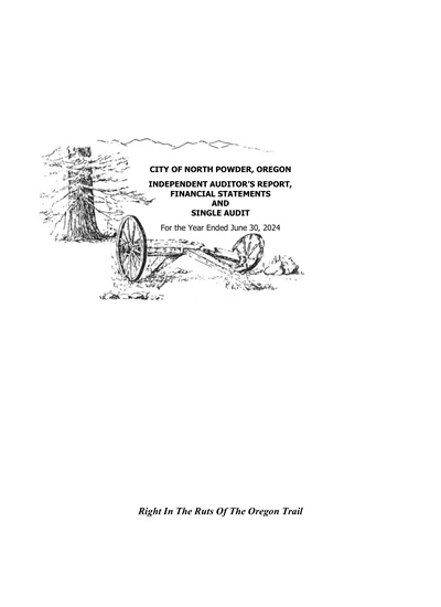 City of North Powder ACFR Cover