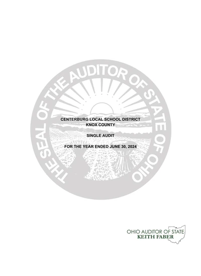 Centerburg Local School District ACFR Cover