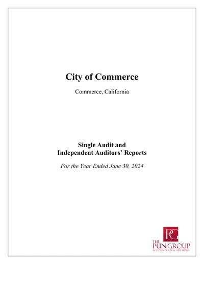 City of Commerce ACFR Cover