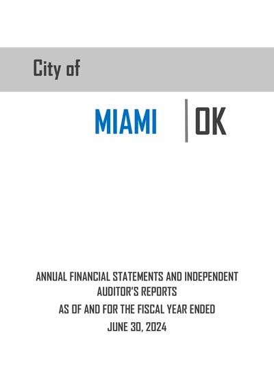 City of Miami ACFR Cover