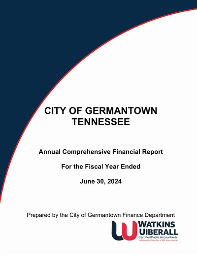 City of Germantown ACFR Cover