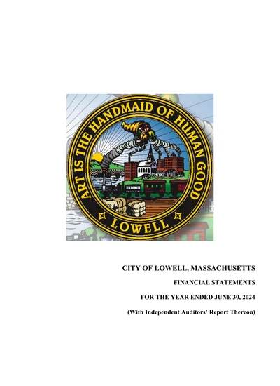 City of Lowell ACFR Cover