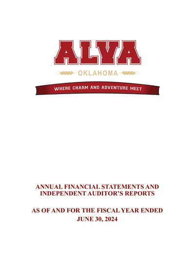 City of Alva, Oklahoma ACFR Cover