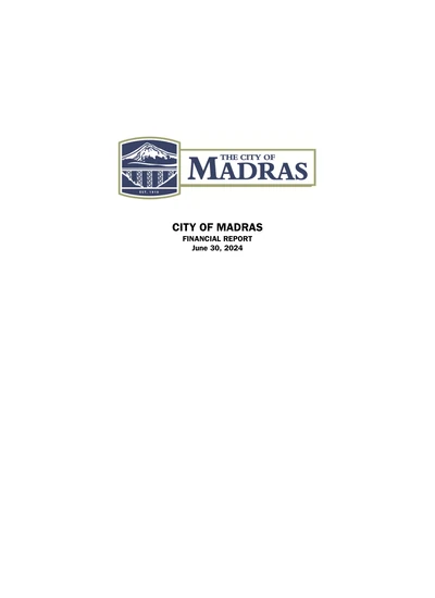 City of Madras ACFR Cover